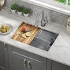 27&rdquo; Workstation Kitchen Sink Undermount Stainless Steel Single Bowl with WorkFlow&trade; Ledge and Accessories